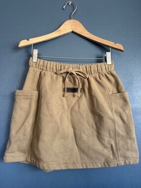 Fear Of God Essentials Beige Drawstring Pocket Mini Skirt
